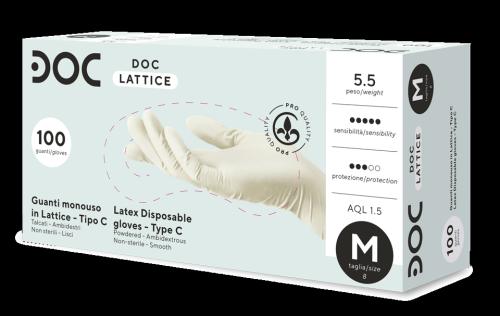 Guanto lattice naturale, no sterile, talcato amido vegetale. M: 5,40 gr. - box 100 pz.